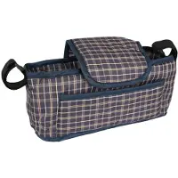 MonsterShop Haustierwagen Fronttasche – blaues Tartanmuster