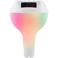 Jojomino Schwimmendes Poolthermometer Solar-Schwimm-LED-Digitalwasser mit RGB-Atmosphärenlicht