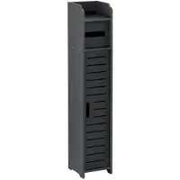 Helloshop26 Stylischer Badezimmerschrank mit Toilettenpapierhalter und Aufbewahrungsmöbel