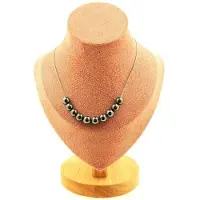Bijoux Steine und Mineralien. Halskette mit 10 Hämatitperlen 8 mm. Kette aus Edelstahl Halskette für Frauen, Männer. Anpassbare Größe.