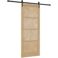 vidaXL Schiebetür ORKDAL Natürlich und Schwarz 86 x 211 cm