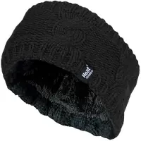 Heat Holder Damen Kabel gestrickt Fleece gefüttert Thermal Winter Ohrwärmer Stirnband