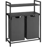 Helloshop26 Wäschekorb - - 2 Fächer - 92 L - Regale - Oxford-Stoff