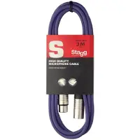 Stagg SMC3CPP Hochwertiges Mikrofonkabel XLR-XLR Stecker 3m - Lila