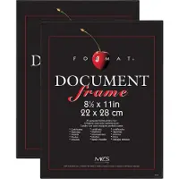 MCS -Format Dokumentenrahmen Diplom- und Zertifikatsrahmen Schwarz 8,5 x 11 2er-Pack
