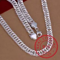 MaxPower (wie das Bild -50 cm) Reine 925 Silber Halsketten für Männer 10 mm Kette Halskette Collier 20 Zoll Halsband