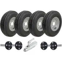 Parnells 4.80/4.00-8 Twin Axle Trailer Kit High Speed Road Legal Räder, Achsen & Anhängerkupplung
