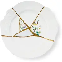 Seletti Kintsugi Porzellan Dinnerplatte mit 24 Karat Gold, mod. 2 – Elegantes Design für stilvolle Tischdekoration