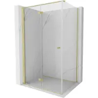 Mexen Mist-F T faltbare Duschkabine links 95 x 90 cm, transparent, gold gebürstet - 8A6T-095-090-55-00-L