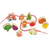 Janod Bauernhof Spielzeug - Holzperlen Gemüsegarten Set für Kinder
