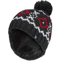 Heat Holder Herren Fleece gefüttert Thermal Winter Warm Beanie Bommelmütze mit Pom Pom