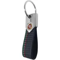 Fiat Schlüsselanhänger, Carbon Tricolore Schwarz mit Vintage Logo