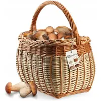 Kadax Weidenkorb, Pilzkorb, Einkaufskorb, Picknick, Obst, Korbweide, groß, umweltfreundlich