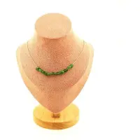 Bijoux Steine und Mineralien. Halskette mit 10 Perlen aus Diopsid aus Brasilien. Kette aus Edelstahl Halskette für Frauen, Männer. Anpassbare Größe.