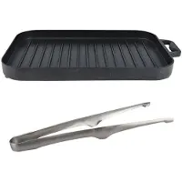 Jojomino -Grillpfannen-Set, Verdickter, Hitzebeständiger, Antihaftbeschichteter, Rechteckiger Grill, Multifunktionale Grillpfanne für Outdoor-Camping