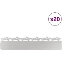 vidaXL Rasenkanten 20 stk. 103 x 0,05 x 22 cm Edelstahl Silber