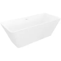 Mexen Tava freistehende gerippte Badewanne 170 x 75 cm, weiß, Überlauf weiß - 52851707500-20