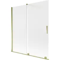 Mexen Velar, 2-flügelige, verschiebbare Badewannenwand 150 x 150 cm, Matt, Gold - 896-150-000-31-50