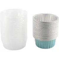 Typecat 100 Stück 5 oz (125 ml) Einweg-Backförmchen/Muffinförmchen mit Deckel