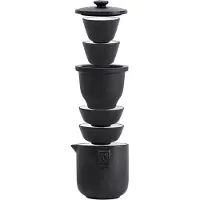 Torribaly Porzellan Tee-Sets Tragbare Einfache Outdoor Reise Tour Auto Topf Tassen Set Keramik Teegeschirr Infuser