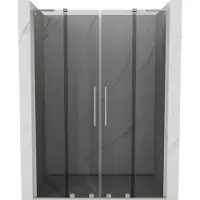 Mexen Velar L Duo Schiebetüren 140 cm, Graphit, gebürsteter Nickel - 871-140-003-42-97