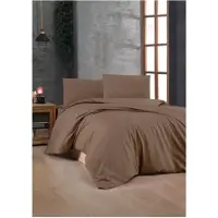 L'essentiel Maison , Brown, Ranforce King-Size-Bettbezug-Set (FR), Braun, 100 % BAUMWOLLE RANFORCE, 240 x 220 cm