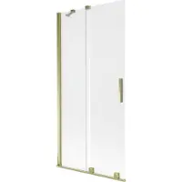 Mexen Velar Duschwand 2-flügelig verschiebbar 90 x 150 cm, Eisglas, Gold - 896-090-000-31-50