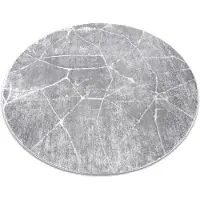 Rugsx Modern MEFE Teppich Kreis 2783 Marmor - Strukturell zwei Ebenen aus Vlies grau Kreis 200 cm