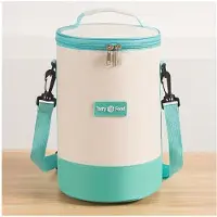 MaxPower Mehrfarbige, waschbare, isolierte zylindrische Lunchtasche, grün