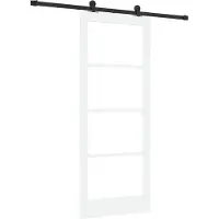 vidaXL Schiebetür ORKDAL Weiß und Schwarz 83 x 202 cm