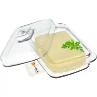 Kadax Butterdose aus Glas, Butterdose mit Deckelbehälter