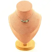 Bijoux Steine und Mineralien. Halskette mit 4 Perlen aus afrikanischem Falkenauge. Kette aus Stahl. Halskette für Frauen, Männer. Größe anpassbar.