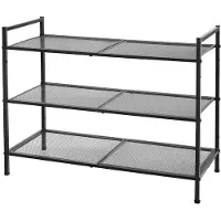 Helloshop26 3-stöckiger Schuhregal Organizer Stapelbar für 9-12 Paar Schuhe