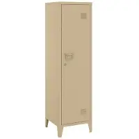 Helloshop26 Aufbewahrungsschrank - - Metallisch - Verschließbar - 2 Regale - 137 x 38 x 38 cm