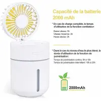 MaxPower 400ml Mini-Luftbefeuchter mit Ventilator, USB wiederaufladbarer tragbarer Ventilator, Klimaanlage Pu