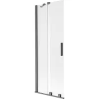 Mexen Velar Duschabtrennung 2-flügelig, 75 x 150 cm, matt, gebürstet Gun Gray - 896-075-000-31-66