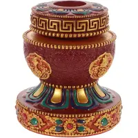 ABOOFAN Multicolor Tibetische Gebetsrad Halter Resin Basis Stabil