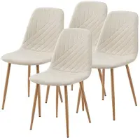 Helloshop26 Esszimmerstühle - - Set von 4 - Beige - Stoff - Modern