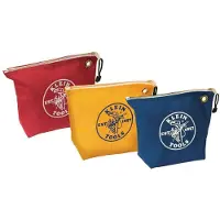 Klein Tools 5539CPAK Reiίverschlusstaschen, Canvas-Werkzeugtaschen sind 10-Zoll-Verbrauchsmaterialtaschen zur Aufbewahrung von Teilen, farblich s