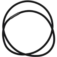 MaxPower (Schwarz - 50 cm) 3 mm schwarzes Gummi-Halsketten-Seil-Chaim mit Kupferverschluss, Schmuckzubehör, 45