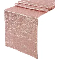 Typecat Funkelnde Tischläufer mit Pailletten in Roségold, 30,5 x 274,3 cm, schimmernd, für Hochzeitstag, Geburtstag, Kuchentuch