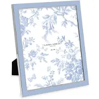 Laura Ashley 8 x 10 Kaschmirblauer Emaille-Bilderrahmen, silberner Metallrand mit Staffelei fr Arbeitsplatte, Tischdisplay, Bcherregal, Schreib