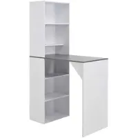 Helloshop26 Hochbar Tisch Stehtisch Bistro mit Schrank weiß 200 cm 0902040