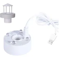 Melitt Nebelmaschine, Spritzschutz, Schwimmer, USB-Anschluss, 4-Farbige LED-Leuchten, -Nebelmaschine, Wassernebelgerät, Zerstäuber für Springbrunnen,