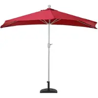 Mendler Sonnenschirm halbrund Lorca, Halbschirm Balkonschirm, UV 50+ Polyester/Alu 3kg 300cm bordeaux mit Ständer