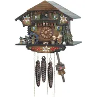 Engstler - 400 M - Kuckucksuhr - 1-Tag-Kettenzugwerk - Nussbaum