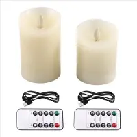 Torribaly LED-Kerzen, flackernde, flammenlose, wiederaufladbare Kerze, Echtwachskerze