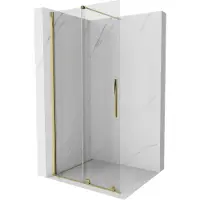 Mexen Velar Dusche Trennwand Walk-in 70 x 200 cm, transparent 8 mm, gold - 871-070-000-03-50