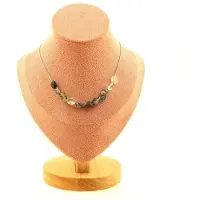 Bijoux Steine und Mineralien. Halskette mit 10 Quarzperlen mit Turmalineinschlüssen aus Brasilien. Halskette für Frauen, Männer. Personalisierte Größe