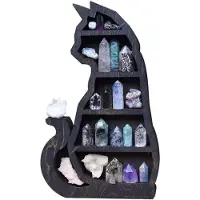Typecat Wandbehang aus Holz, Kunsthandwerk, Kristall-Display-Rack, handgefertigte Hängeornamente, Lagerregal, Gothic-Hexenzimmerdekorationen